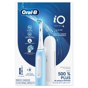 Oral‑B Toothbrush, iO Series 4 Rechargeable Electric Toothbrush for Adults & Kids 3+, Icy Blue, Compact Head