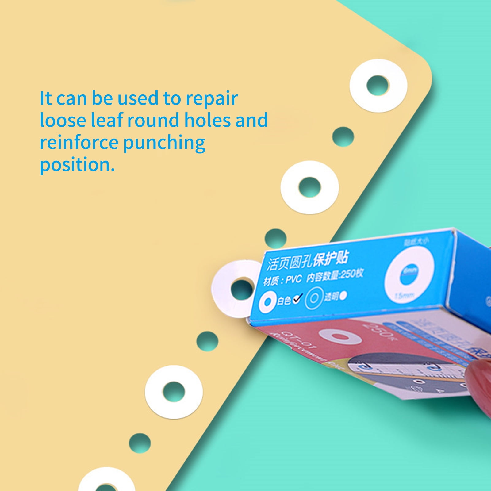 KWtrio Loose Paper Hole Reinforcement Labels Round Stickers Self