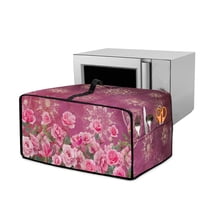 ZIATUBLES Toaster Oven Cover Decorative Kitchen Appliance Dust Cover Stain Resistant Countertop Organizer with Top Handle, Machine Washable, Size M, Rose Mandala Print