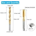 thumbnail image 2 of Uxcell 1pcs 5/16-36 UNS Broca de Flute Recta 1pcs 7.3mm Conjunto de Broca Recubierta de Ti, 2 of 7