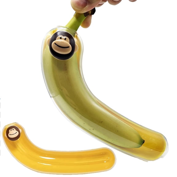 MonkeyThemed Banana Keeper，Banana Case，Storage Container, BPA-Free Plastic Banana Saver, Keeps Food Fresh and Safe On-the-Go, Cute Kitchen Gadget, for School/Office/Picnic.