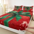 thumbnail image 3 of Feelyou Green Red Ribbon Full Size Sheets, Winter Snowflake Bed Sheets, Merry Christmas Sheet Sets, Breathable Home Decor,4-Piece, 3 of 7