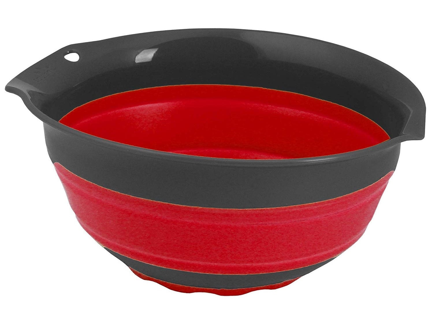 New Squish 41148 Collapsible Mixing Bowl, 3 Quart, Red & Gray