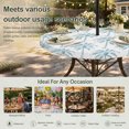 thumbnail image 6 of Round Outdoor Tablecloth with Umbrella Hole and Zipper, Teal Palm Tree Tablecloth with Elastic Waterproof, Tropical Summer Botanical Forest Modern Patio Table Covers for 31" - 35" Picnic Pool Tables, 6 of 9