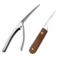 thumbnail image 4 of FUTUREORYY 2 Pcs Écailler pour Écailles Design Long Bec en Bois Acier Inoxydable pour Hôtel Cuisine, 4 of 8