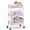 Pink, variant on Kingrack 3 Tier Rolling Cart, No Screw Metal Utility Cart, Easy Assemble Utility Serving Cart, Sturdy Storage Trolley with Handles, Locking Wheels, for Classroom Office Home Bedroom Bathroom, White
