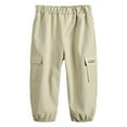 thumbnail image 2 of Tfken Toddler Child Boys Trousers Cargo Solid Color Elastic Waist Outdoor Breathable Pants Khaki Size 6-12 Months, 2 of 4
