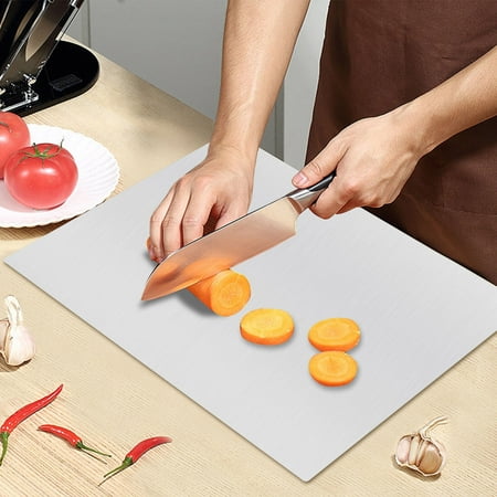

ZhdnBhnos 70x50cm Stainless Steel Heavy Cutting Board Rustproof Extra Large Chopping Board for Kitchen