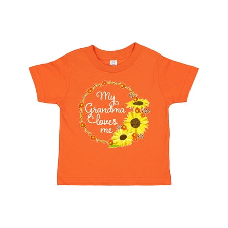 

Inktastic My Grandma Loves Me with Sunflower Wreath Gift Toddler Boy or Toddler Girl T-Shirt