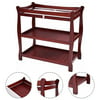 Costway Cherry Sleigh Style Baby Infant Newborn Changing Table Nursery Diaper Station