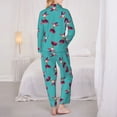 thumbnail image 3 of Pajama Sets for Women 2 Pcs, Coconut Palm Red Button Down Long Sleeve Sleepwear Lounge PJ Sets, 3 of 6