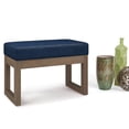 thumbnail image 5 of Milltown 27 inch Wide Solid Wood Contemporary Footstool Small Ottoman Bench in Distressed Dark Blue, 5 of 8
