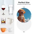 thumbnail image 4 of KLL Drink Coasters Set Round Shape of 4,PU Leather Absorbent Coasters Set Decorative Coffee Cup Coasters Housewarming Gift for Home Decor-Blue Sky Cloud Puppy, 4 of 5