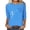 Floral-01-Blue, variant on Women Tunic Tops Elbow Length Round Neck Floral T-Shirts Summer Casual Basic Tee