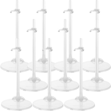 Supvox 10Pcs Puppet Stand Holder Transparent Plastic Display for Creative Arrangements