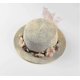 thumbnail image 3 of Flat Top Wreath Straw Hat Outdoor Beach Travel Sun Hat *Beige, 3 of 4