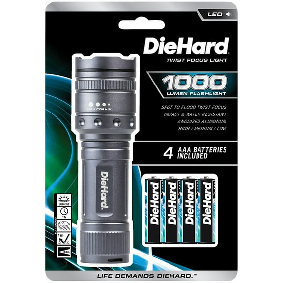 DieHard 41-6122 1,000-Lumen Twist Focus Flashlight