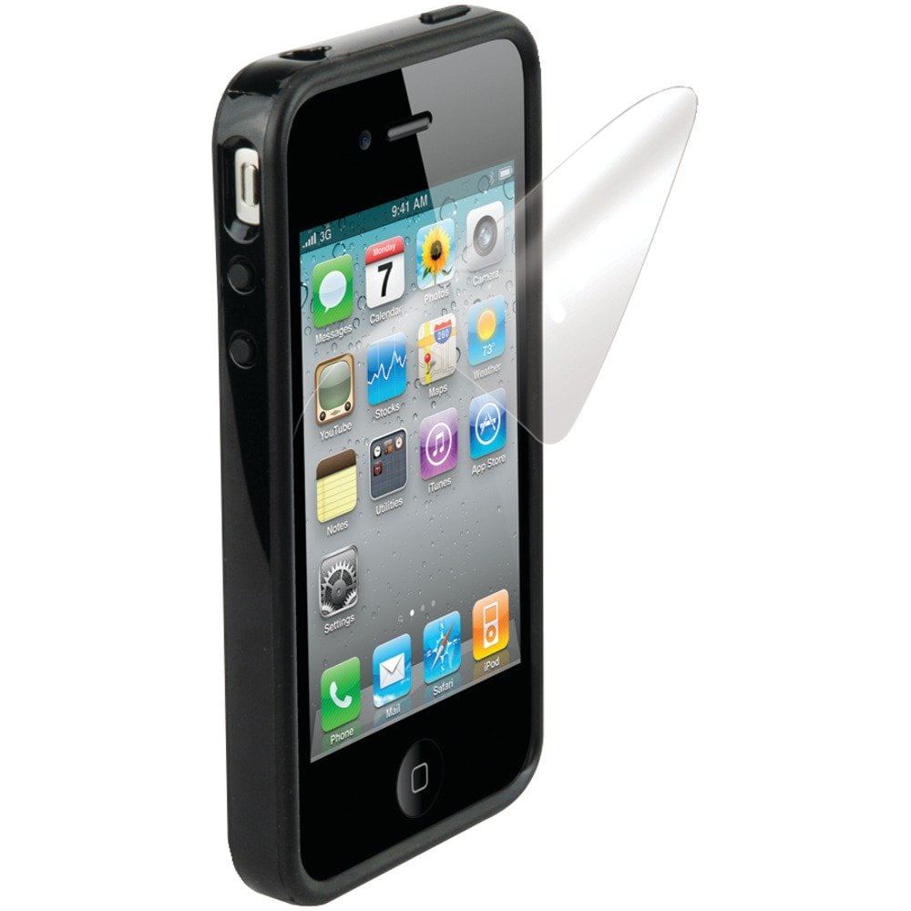 Scosche Ip4ebkv Polycarbonate Rubber Edge Case For Iphone 4 Black Black Walmart Com