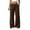 Brown, variant on Women's Cotton Linen Wide Leg Pants High Waist Drawstring Loose Flowy Pants with Pockets Lightweight Summer Beach Pants with Pocket Yellow