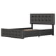 thumbnail image 3 of Cama Plataforma Tapizada 78"x55.1" con 4 Cajones de Almacenaje, Respaldo con Costuras en Diamante, Patas de Madera Resistentes, 3 of 7