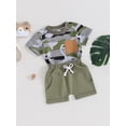 thumbnail image 3 of Suealasg Kids Boys Summer Outfits 6M 1T 2T 3T Toddler Baby Boys 2Pcs Causal Clothing Short Sleeve Round Neck Camouflage T-Shirts Tops + Elastic Waist Shorts Set, 3 of 9
