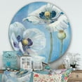 thumbnail image 3 of Designart 'fleur Blanche Peinte à la Main sur Bleu I' Art Mural en Métal de Ferme, 3 of 3