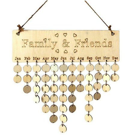Uarter Jigsaw Puzzle Family Birthday Calendar Wall Hanging Board DIY Family Friends Birthday Anniversary Reminder Calendar Wood Wall Plaque Home or Bar (Best Friend Wall Hangings)