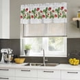thumbnail image 4 of Strawberry Curtain Valances for Windows, Kitchen Valance Window Treatments Panel 2 Pack, Vintage Green Botanical Spring Floral Rod Pocket Short Curtains for Bathroom Bedroom 54 x 18 Inch, 4 of 8
