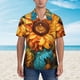thumbnail image 2 of Fotbe Deep Yellow Colorful Sunflower Camisa Hawaiana para Hombre Unisex – Camisa Casual de Verano con Botones de Manga Corta de Algodón y Lino,Medium, 2 of 7
