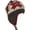 Red Snowflake / White & Grey, variant on Wool Winter Chullo Beanie Fleece Lined Toque Cap Ear Flaps Nepal Sherpa Hat