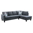 thumbnail image 2 of KISRAIS  97" Wide 2-Piece Upholstered Sectional Sofa Set for Small Space Dark Grey Flannelette - Right Facing, 2 of 5