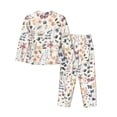 thumbnail image 2 of Uemuo Watercolor Floral Pattern Womens Pajama Sets,PJ Set for Women,Pajamas for Women Logo,Long Sleeve Pajama Set for Women,Soft Long Sleeve Top With Pants-X-Large, 2 of 9