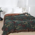 thumbnail image 2 of Summer Thin Tassel Washed Jacquard Blanket Pure Towel Blanket Air Conditioning Blanket Nap Blanket Blankets And Throws for Women Blanket Barefoot Extra Large Blankets for Size Bed Eyelash Throw, 2 of 4