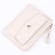 thumbnail image 4 of Cartera sencilla para mujer, llavero de cuero, tarjetero pequeño, monedero, color beige, 4 of 5