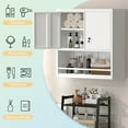 thumbnail image 4 of Garage Wall Cabinet with Locking Doors and Adjustable Shelf, Metal Wall Cabinet, Floating Upper Storage Cabinet (White), 4 of 8