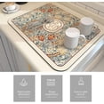 thumbnail image 6 of Fantasy Style Draining Mat, Absorbent Vintage Floral Dish Drying Mat for Kitchen Counter, Super Absorbent Pad Non-Slip Drain Pad Quick Dry Mats for Countertop, G - 15.75 X 19.7in, 6 of 7