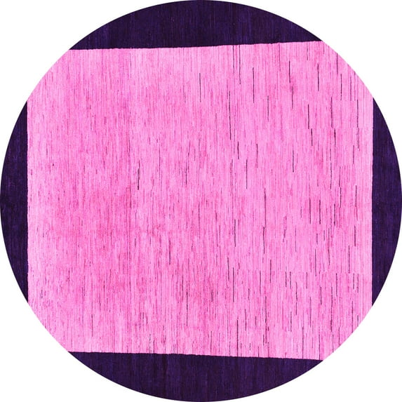 Ahgly Company Indoor Round Oriental Pink Modern Area Rugs, 5' Round