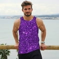 thumbnail image 6 of Lsque Purple Glitter Pattern Mens Tank Tops Muscle Athletic Quick Dry Sleeveless Workout Fitness T Shirts Beach Tank Top, Loose-fit Sleeveless Shirt for Men-3X-Large, 6 of 7