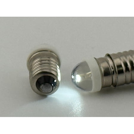 Rebaydo 2pcs E10 Screw LED Bulb Short Round 6 to 12 Volt DC (Color:White 6000K;)