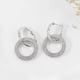 thumbnail image 1 of Pendientes plateados de Zirconia - vista de la matriz 2 - Rosa dorada, 1 of 5
