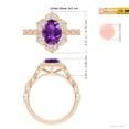 thumbnail image 4 of ANGARA Natural 1.6 Ct. Amethyst with Diamond Side Stones Ring in 14K Rose Gold for Women (Ring Size: 4.5), 4 of 9