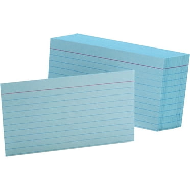 Index Cards 5 in. x 8 in. Blue/salmon/green/cherry/canary (100 