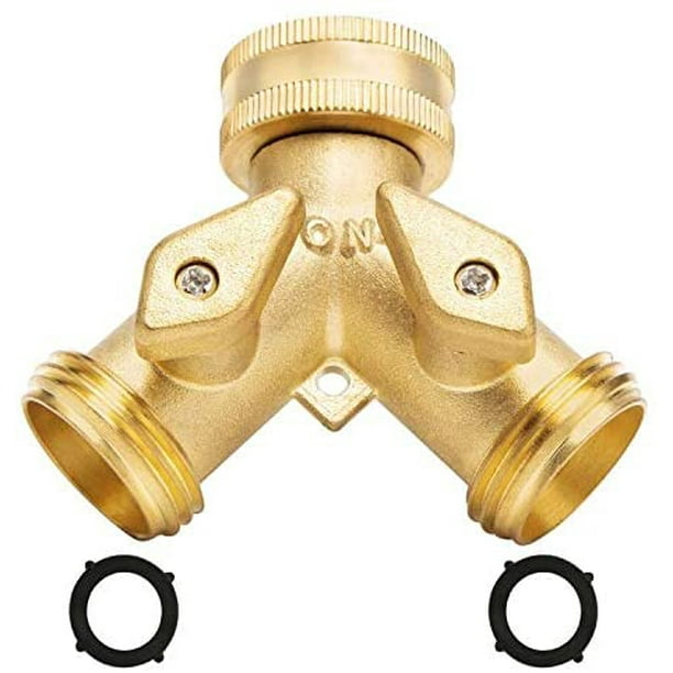 Garden Hose Splitter 2 Way Heavy Duty Solid Brass Hose Y Splitter