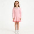 thumbnail image 6 of Jalioing Girls Long Sleeve Dress School Uniform Dress Ruffle Pleated Collared Midi Dress Casual Party Dress for Kids Girls, 6 of 9