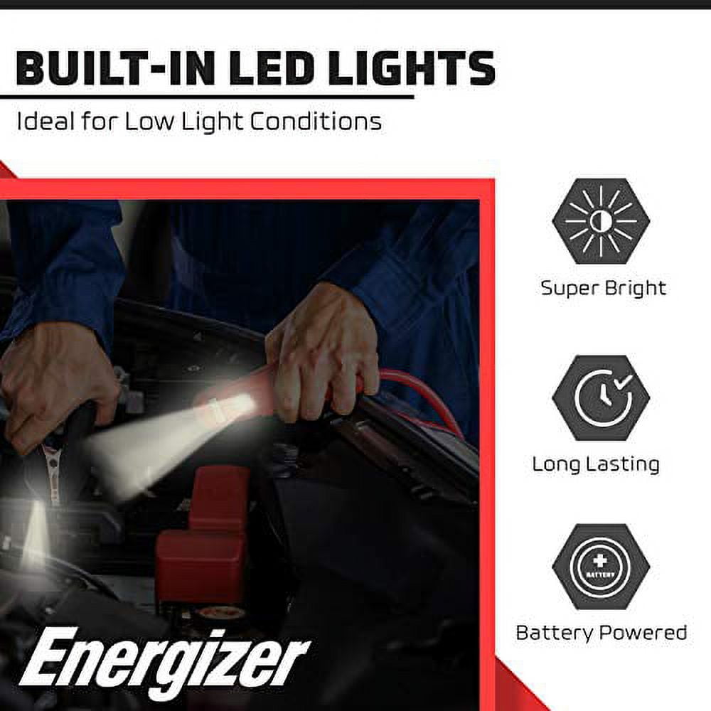 Energizer Jumper Cables for Car Battery with Built-in LED Lights, Heavy Duty Automotive Booster Cables for Jump Starting Dead or Weak Batteries - Carrying Bag Included (16-Feet (4-Gauge)