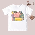 thumbnail image 5 of Petits Garçons de la Rentrée Hauts Graphiques Enfants T-Shirt à Manches Courtes Doux Chemise Décontractée Vêtements Tendance Blanc Taille 5-6T, 5 of 5