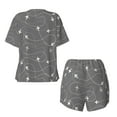 thumbnail image 6 of "Wukai Airplane Routes Around The World Women's Pajama Set - Short-Sleeve Top and Shorts with Elastic Waistband and Pockets for Loungewear, Yoga, and Casual Wear-3X-Large, 6 of 8