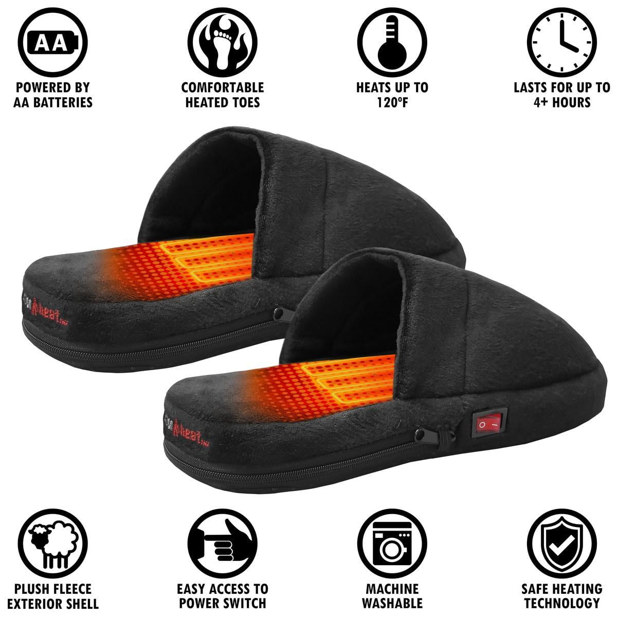 battery heated house shoes