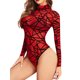 thumbnail image 2 of Sunloudy Body transparente para mujer, estampado geométrico, cuello alto, manga larga, broches, tops para damas, S/M/L/XL Sunloudy S M L XL, 2 of 5