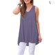 thumbnail image 5 of Guardurnaity Camiseta de mujer Camiseta sin mangas Camiseta con cuello en V Blusa Camiseta sin mangas V Chaleco de color sólido Vestidos Gris Púrpura L Guardurnaity AP003123-33, 5 of 6